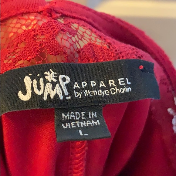 Red Lace Mini Dress - Picture 4 of 4